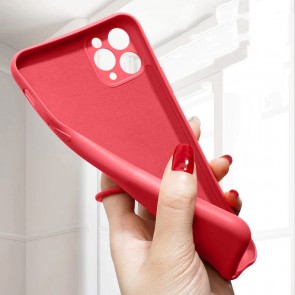 Husa silicon compatibila cu iPhone 12 Pro Max cu inel rotativ eSelect rosu