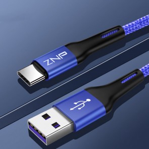 Cablu de date si incarcare tip USB-C 1m 13008CBL-albastru