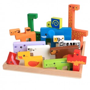 Puzzle lemn tetris animale zoo eSelect
