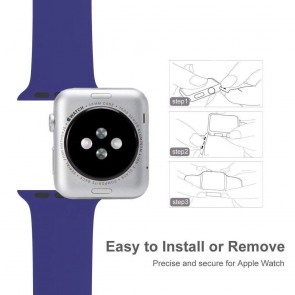 Bratara silicon compatibila Apple Watch 1/2/3/4, 38/40 mm, M/L, 8007ACS-albastra